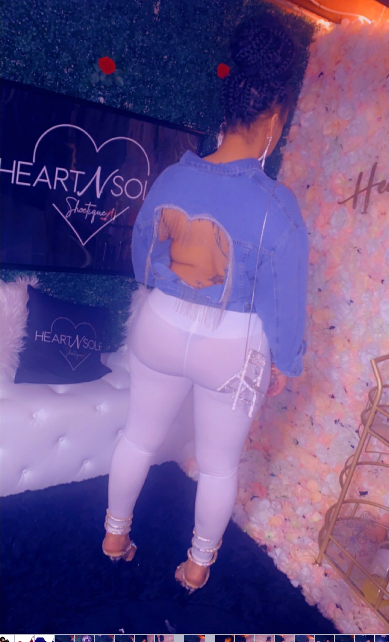Heart denim jacket