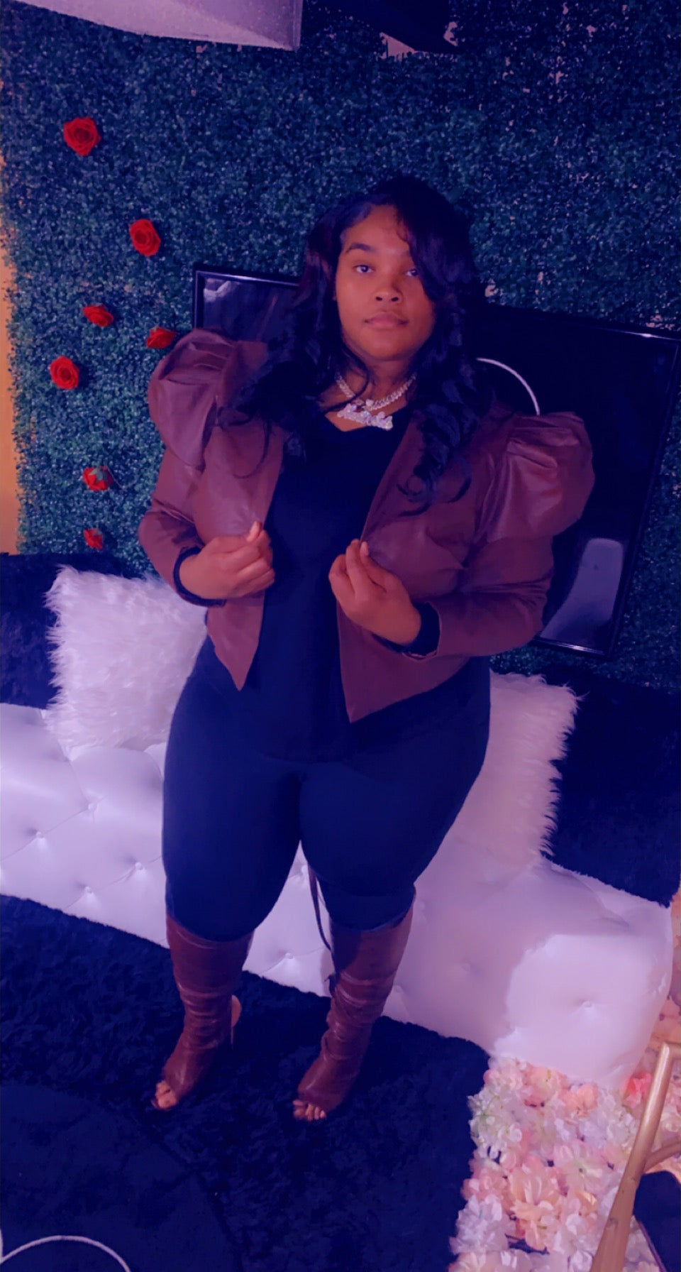 Puff shoulder jacket