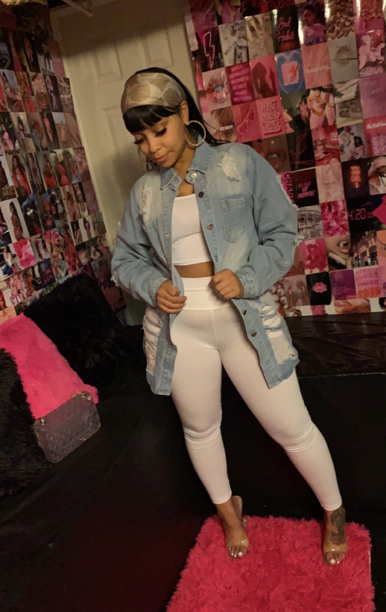 Long denim coat
