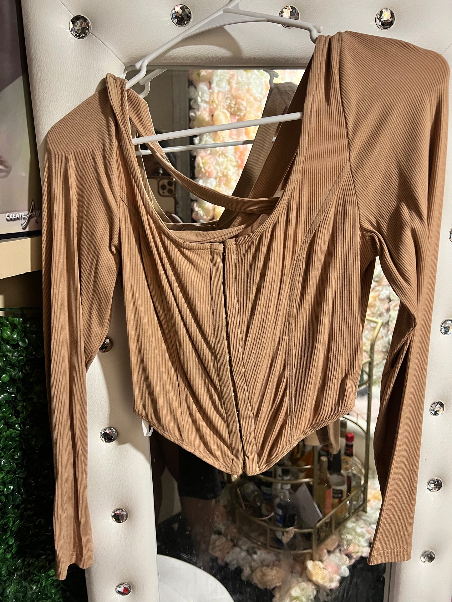 Tan corset top