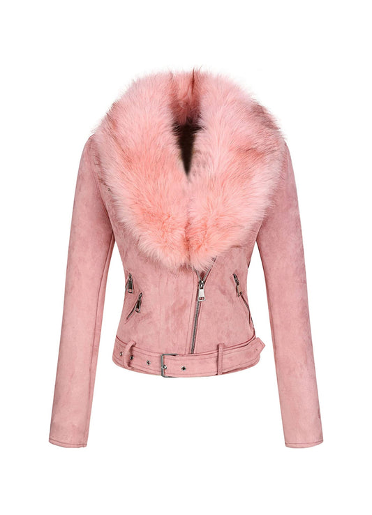 Pink suede coat