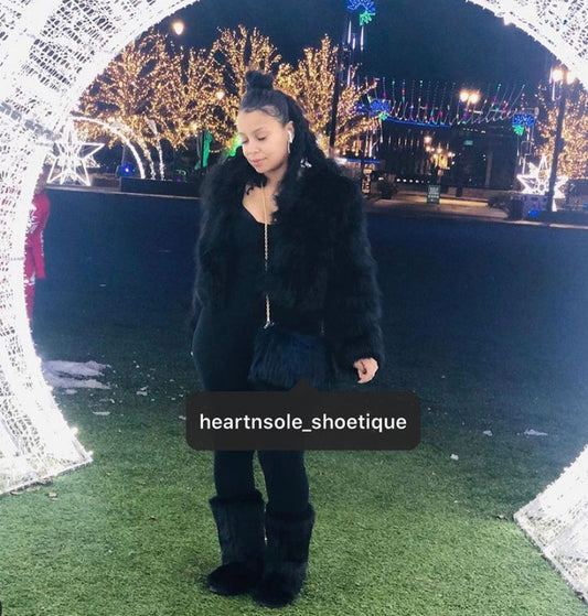 Crop fur coat