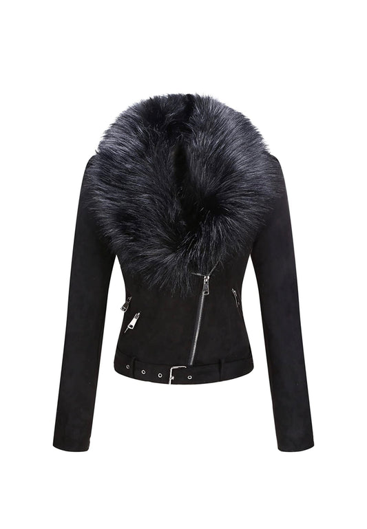 Black suede coat