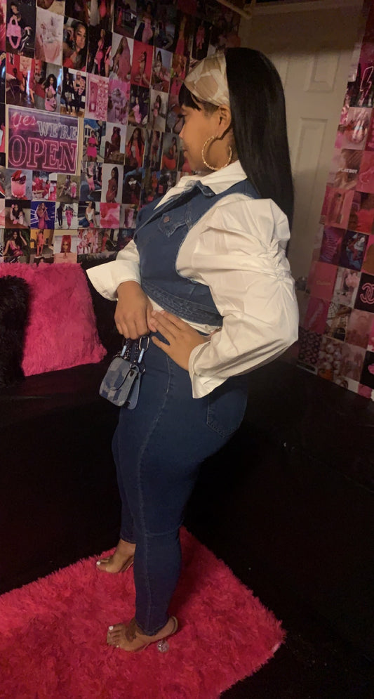 So Savvy top and denim vest