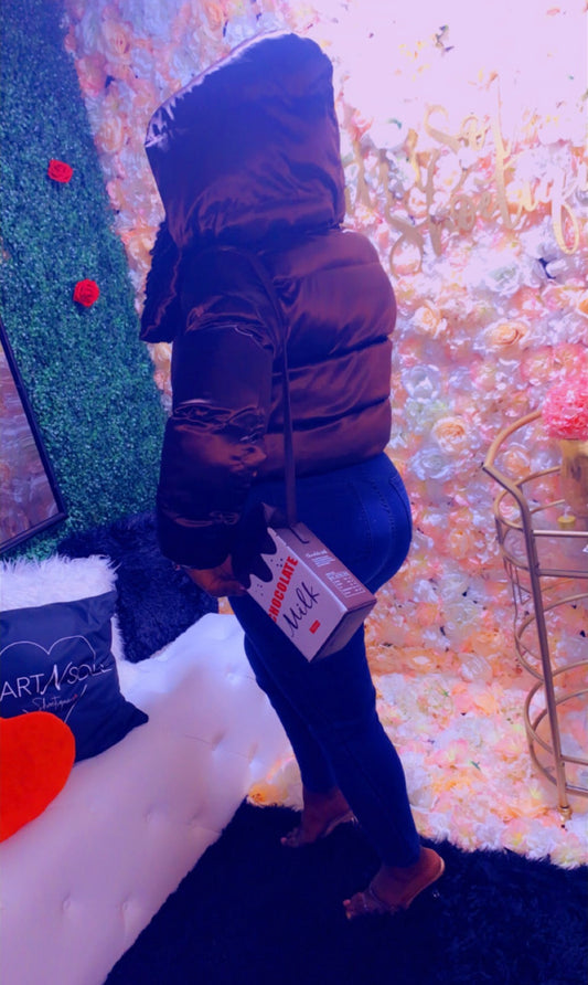 Brown puffer coat